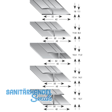 Gleitabschlussprofil H Alu silber eloxiert 8/2700 mm