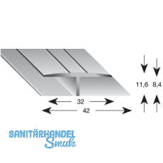 Gleitabschlussprofil H Alu silber eloxiert 8/2700 mm