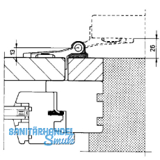 MACO RUSTICO Ladenplattenkloben MV flchenbndig/gerade, B=25mm, schwarz (14076)