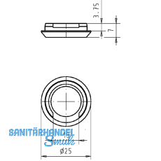 Profilzylinder- Zierring, Auen- 25 mm, Hhe 7 mm, Edelstahl