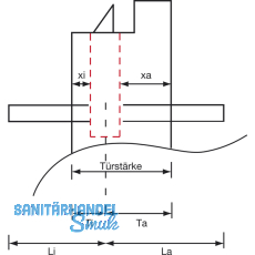 DORMA Drckerstift PR 120 FS - Vierkant 9 mm, geteilt, 70/70, Stahl verzinkt