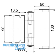 Haustrband Easy 3D m. Stiftsicherung, Aluminium verchromt matt eloxiert