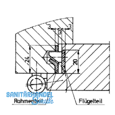 Trblattsicherung-Set, 140 x 24 x 3 mm eckig, Stahl verzinkt silberfrbig