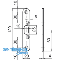 Bolzenschlieblech (Stockteil fr Stahlzargen), Stahl verzinkt silberfrbig