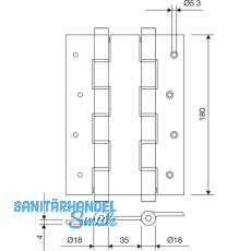 Pendeltrband doppelt wirkend, Rollen  16 mm, Hhe 180 mm, Alu gold eloxiert