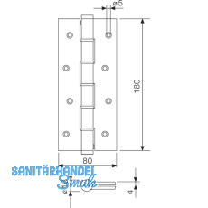 Pendeltrband einseitig wirkend, Rollen  16 mm, Hhe 180 mm, eckig, Edelstahl