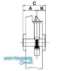 WC-Zylinder m. Drehknauf innen, 27/35 mm, Messing vernickelt matt