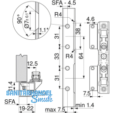 BLUM AVENTOS Frontbefestigungs-Set, 20S4200, L108