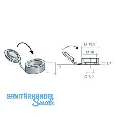 Abdeckkappe fr Schrauben mit angespitztem Deckel, Auen 13.5, KS wei