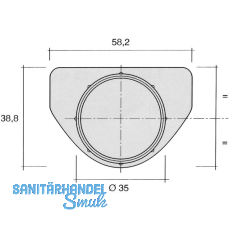 Scharniertopf Abdeckkappe mit Abdeckflche  35 mm, Kunststoff dunkelbraun