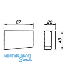 CAMAR Abdeckkappen fr Modell 806, rechts, 43x26x87, Kunststoff wei
