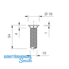 Absttzfu-Befestigungsschraube,  16x34, Stahl verzinkt