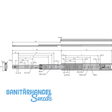 ACCURIDE 3832TR Kugelkfigfhrung - griffloses ffnen, Lnge 650 mm