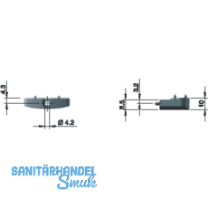 Adapter Kraby fr Alurahmenprofil schmal, FE silberfarbig