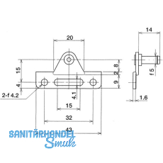 Adapter NSD fr Alurahmenprofil schmal, Stahl vernickelt