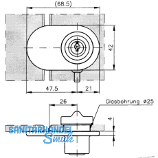 HEKNA 534 Anschlagplatten Zamak poliert