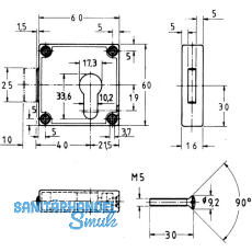 JuNie 7405 Zylinder-Kastenschloss Dornma 40 mm, Messing