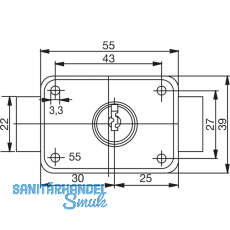 BURG WCHTER MZ 83 Zyl.-Kastenschloss verschiedensperrend, Zylinder Zink