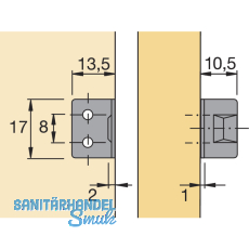 HETTICH PRESTIGE 2000 Anschlagwinkel, zum Anschrauben, 72684
