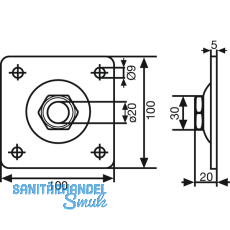 Aufschraubplatte fr Anschweiband, Stahl verzinkt
