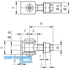 Anschweiband verstellbar, Typ D, Edelstahl M 12