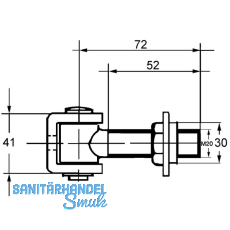 Anschweiband verstellbar, Typ B, Stahl blank