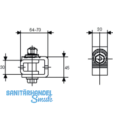 Anschweiband verstellbar Typ A, Platte 30 x 45 mm, Stahl verzinkt