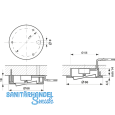 Auf- oder Einbauschalter 230 V, Kunststoff alufarbig, Schalterwippe schwarz