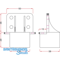 Aufnahmeteil fr Sockelverstellfu HERD, Art. Nr. 323 390-394,Kunststoff schwarz