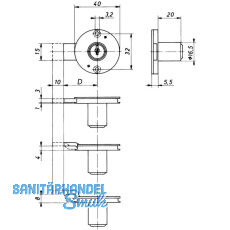 HEKNA 508 Zylinder-Kastenschloss links, Dornma 30 mm, Zamak