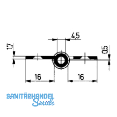 Stil-Mbelband gerade, links, 50x40mm, Messing poliert