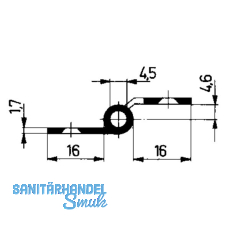 Mbelband Krpfung B, links, 50x40 mm, Messing vern. poliert