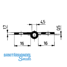 Mbelband gerade - ohne Zwischenring rechts, 50x40 mm, Messing brniert