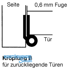 Mbelband Krpfung B, rechts, 50x40 mm, Messing vern. matt