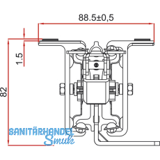 Ausziehtischfhrung ALU 77,Auszugslnge 1850 mm,Platten 2x500,Aluminium