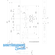 Fluchttrschloss 1827,Flachstulp, 2-flg. Funkt. E/EN179/1125, DM 45, Edelstahl