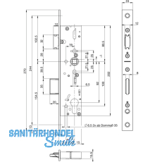 Rohrrahmenschloss BKS 1828 Flachstulp Dornma 45 mm