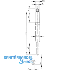 Treibriegelstange BKS 9006, 966 mm, Stange f. Planet Trdichter, unten, verzinkt