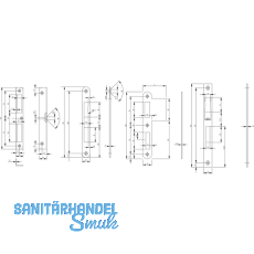 Lappenschlieblech B9000 fr BKS Hauptschlsser, links, 41 x 180 mm, Edelstahl