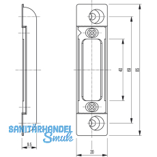 Schlieplatte Secury verstellbar, silber