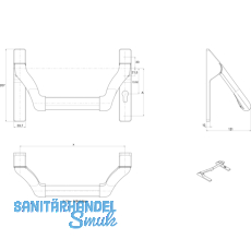 Griffrohr 7100 fr Stangengriff, 1150 mm, Edelstahl