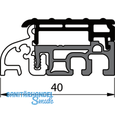 Balkontrschwelle Eifel TB-40, 6000 mm, silber eloxiert/grau