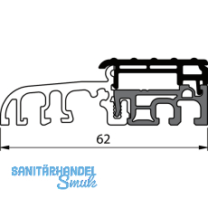 Balkontürschwelle Eifel TB-62, 6000 mm, silber eloxiert/grau Balkontürschwelle Eifel TB-62, 6000 mm, silber eloxiert/grau