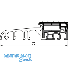 Balkontürschwelle Eifel TB-75, 6000 mm, silber eloxiert/grau Balkontürschwelle Eifel TB-75, 6000 mm, silber eloxiert/grau