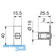 Anschweimuffen M10 x 1, Stahl blank