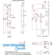 Panik-Treibriegel AUTOMAT 65/20-M6, Edelstahl
