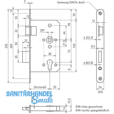 Fluchttrschloss 6013 1-flg. Funk. E/EN 1125, links, Edelstahl Stulp 20