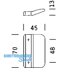 HOPPE Balkontrgriffe 45 x 70mm, wei