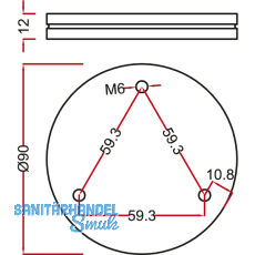 Barkonsole - Glasadapter Bari/Irland,  90 mm, Edelstahl