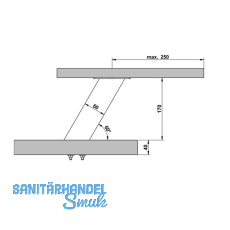 Barkonsole Korfu schrg, Hhe 170 mm, Edelstahl gebrstet